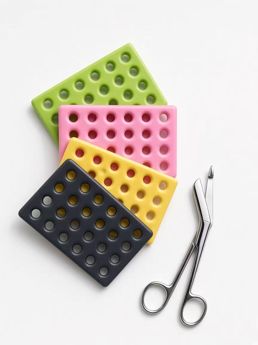 Close-up detail of thermoplastic splint material surface